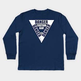 DANGER Ejection Seat (distressed) Kids Long Sleeve T-Shirt